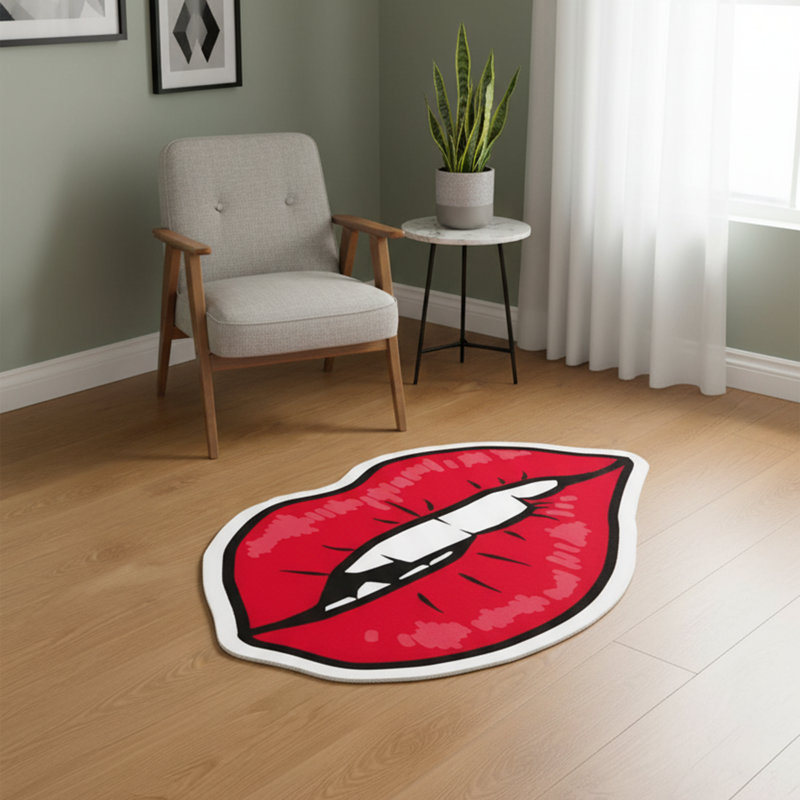 Tapis décoratif mordant lavable à la machine 4 pi x 6 pi 100% coton Pop Art