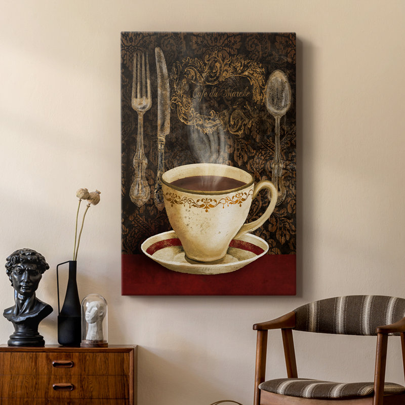 Café Du Marche -Custom Wrapped Gallery Cavas, 12" H x 8" W