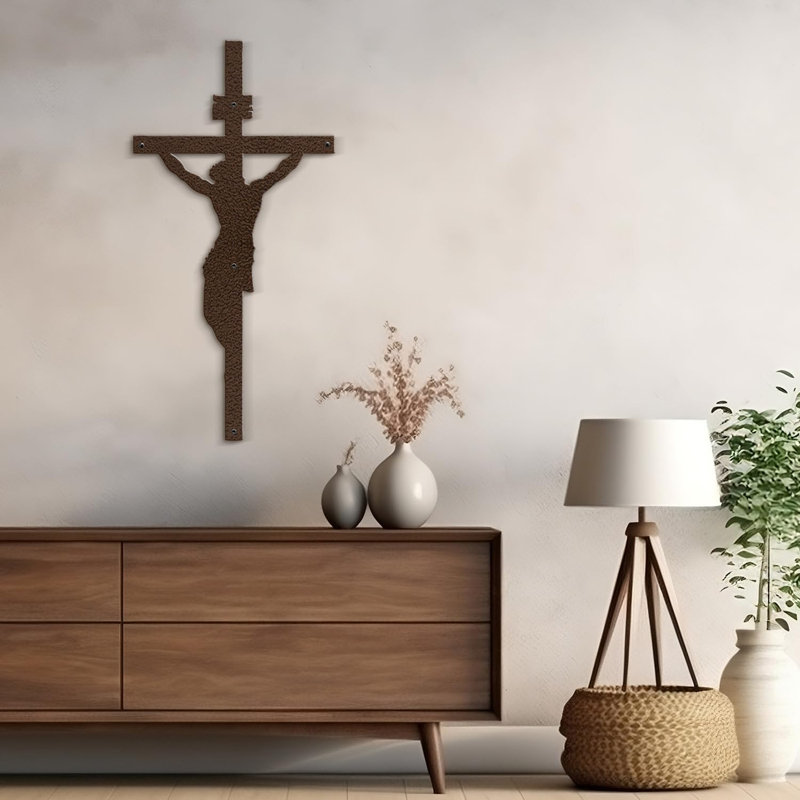 Décoration murale en métal, H 24 po x l 16 po x P 0,05 po, Brown