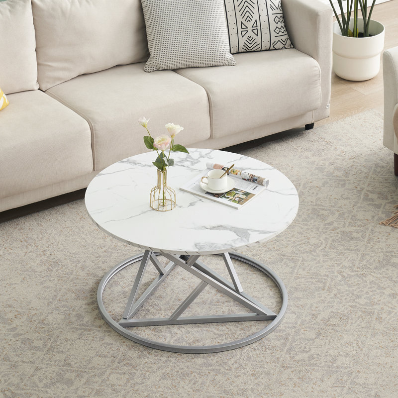 Frame Coffee Table, White/Silver