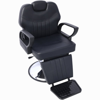 Hair Stylist All Purpose Barber Chair For Barbershop Salon Chair,Heavy Duty Hydraulic Barber Chair Spa Furniture Shampoo Reclining Extra Wider Seat Beauty Hair Salon Equipment,Black