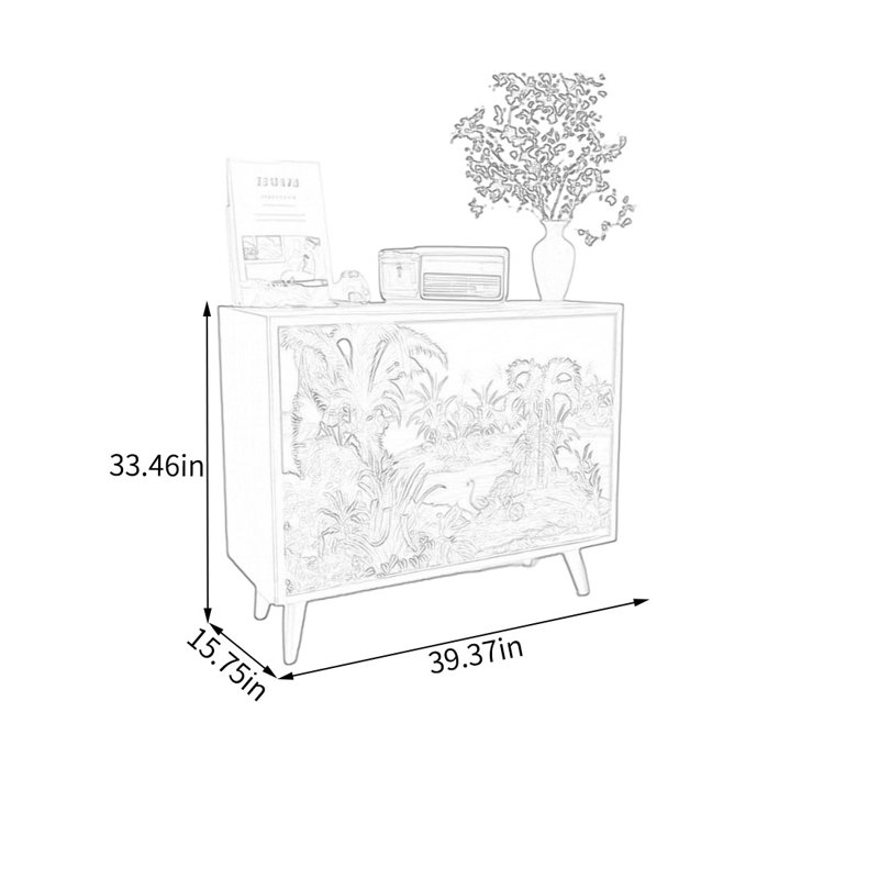 Grande armoire de rangement décorative en pin