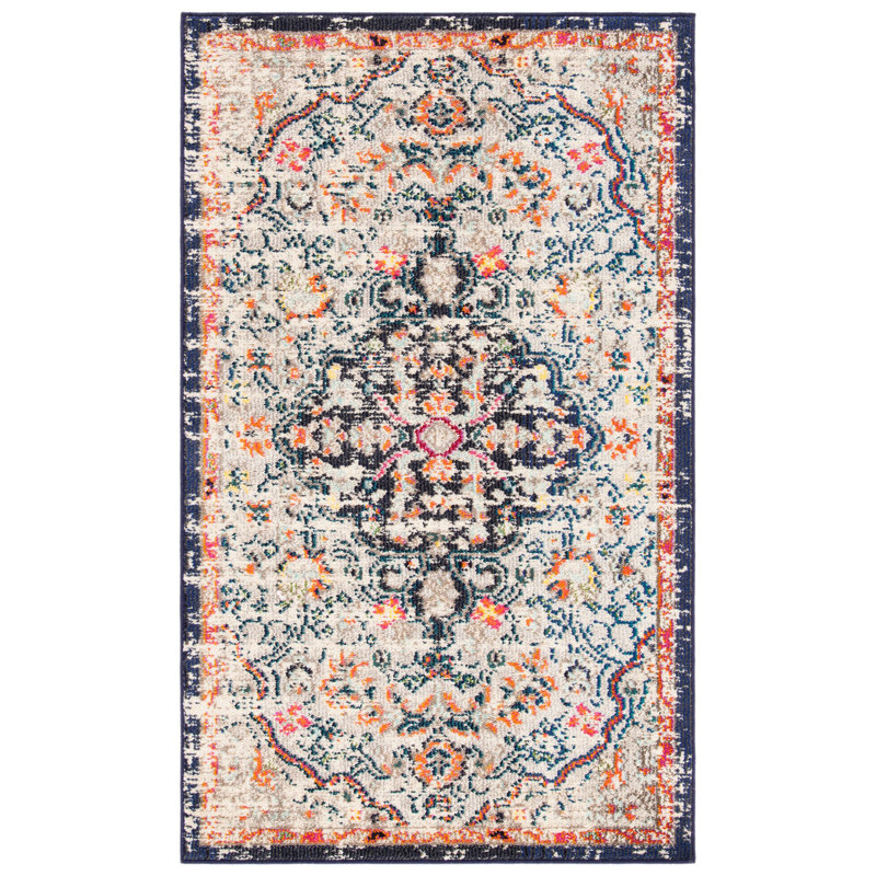 Felty Oriental Beige Area Rug, Rectangle 3' x 5'