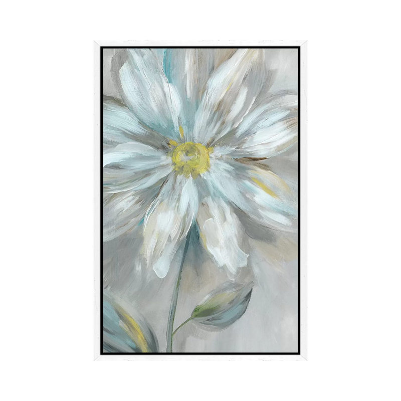 Simple Flower II - Painting on Canvas, 152.5 cm H x 101.5 cm W, White Framed