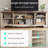 Farmhouse Entertainment Center With Bookcases For 75'' TV, Modular Living Room TV Stand Set-131909240-131909246
