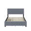 Grand lit plateforme tapissier en velours avec tiroirs et lit gigogne-221724664