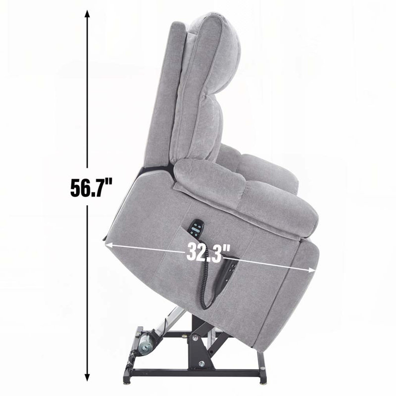 Heat Massage Dual Motor Infinite Position Up Large Electric Power Lift Recliners with Hidden Cup Holders, Medium-firm and Heavy Duty