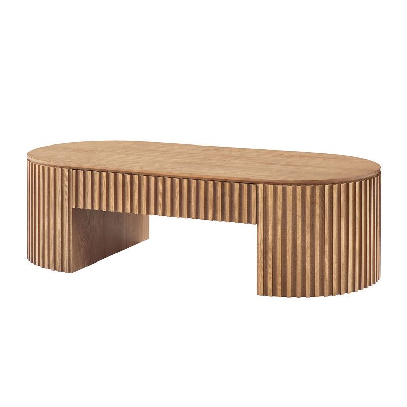 Table basse en MDF avec tiroir, Bois de chêne