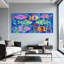 Animaux, poissons colorés, impression sous-marine, ensemble de 3 impressions sur toile-361096482