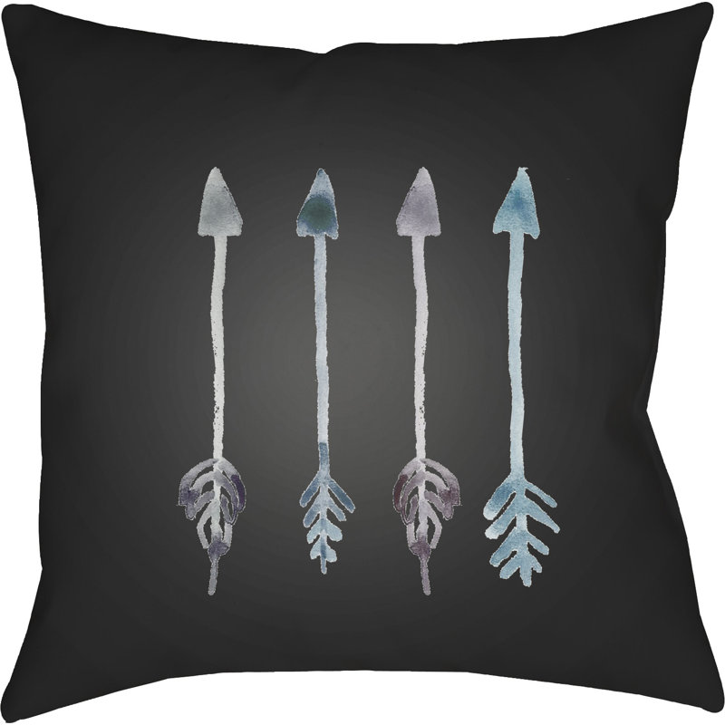 Geometric Outdoor Throw Pillow, 18" H x 18" W x 4" D, White/Brown