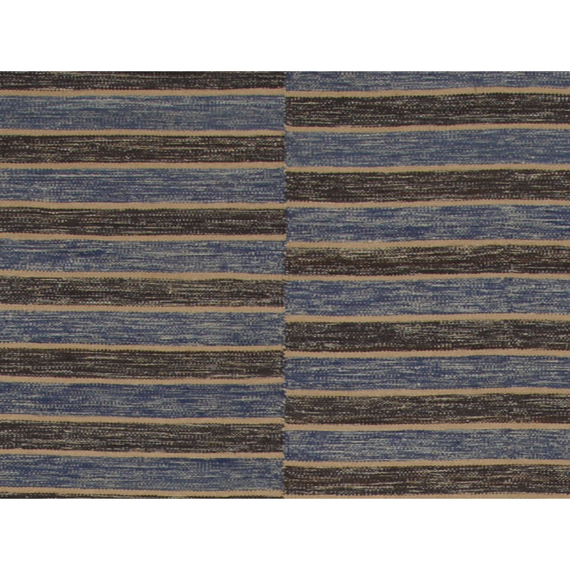 Striped Area Rug in Black/Blue