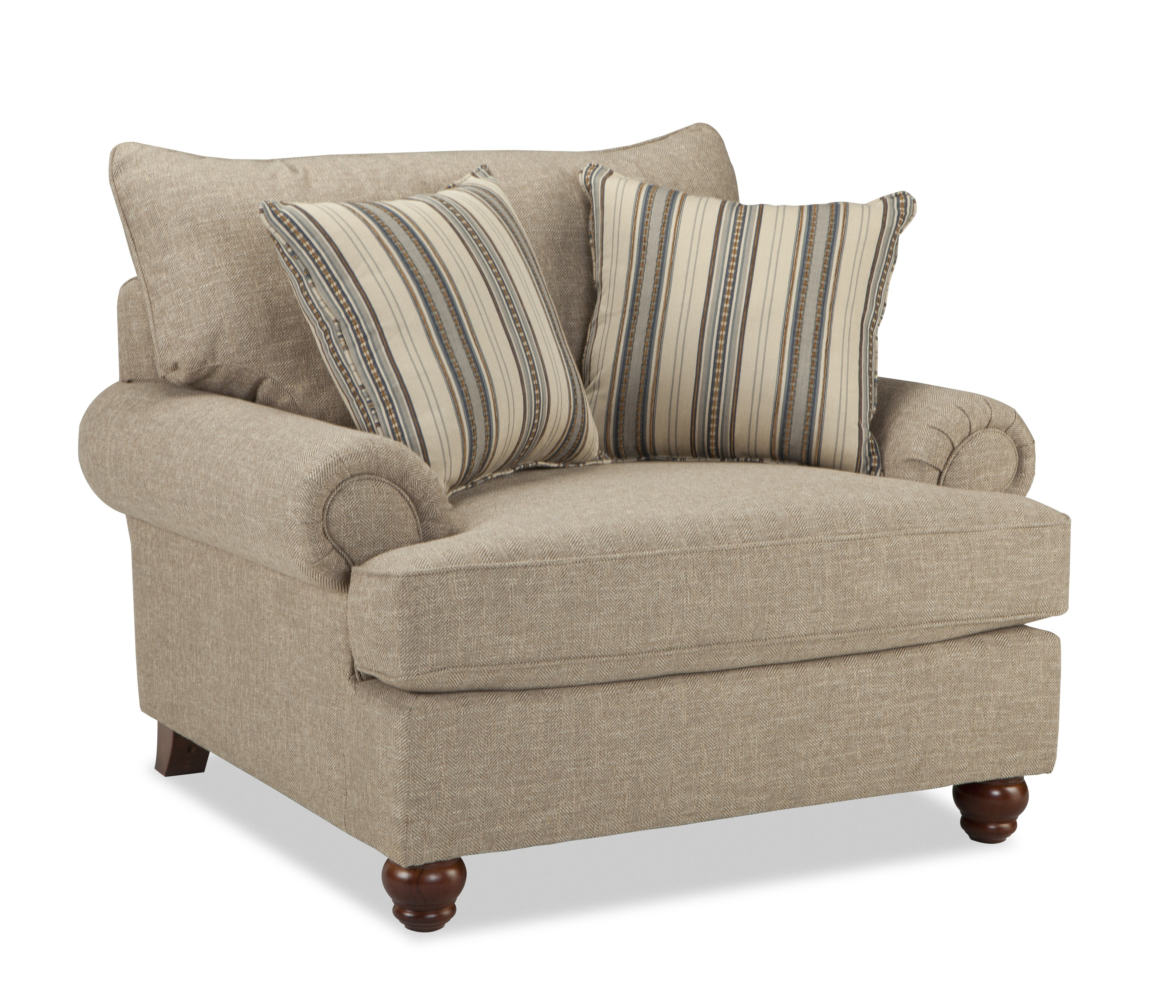 Ashley keereel fabric accent chair and 2025 a half with ottoman in sand