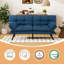 3-in-1 Convertible Futon Sofa Bed, Dual Armrest Styles, Heavy-Duty Compact Loveseat-1116474657