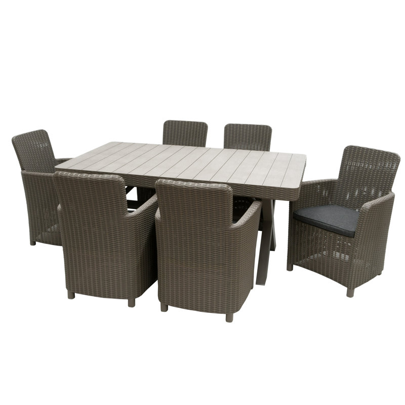 Gethers 6 - Person Patio Dining Set Rectangular Table