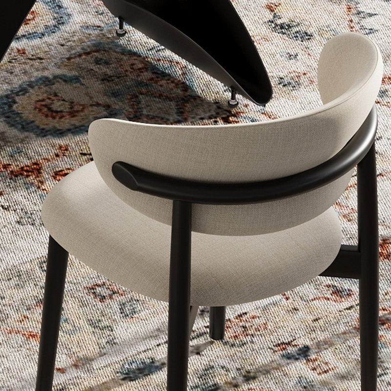 Chaises de salle à manger rembourrées en bois massif de style Mid-Century beige, aucune chaise d'appoint requise pour la salle à manger