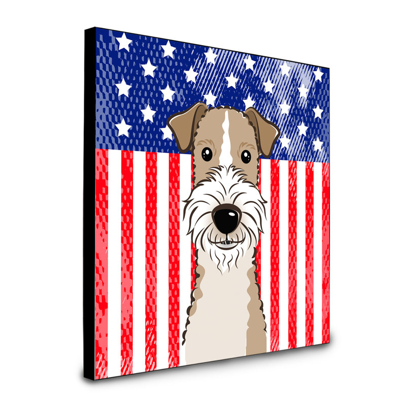 « american flag », art encadré Macomb, Fox-terrier