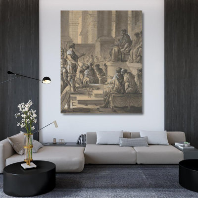 "Hannibal Before the Senate in Carthage" by  Etienne Pierre Adrien Gois - Gallery Wrap Canvas Wall Art