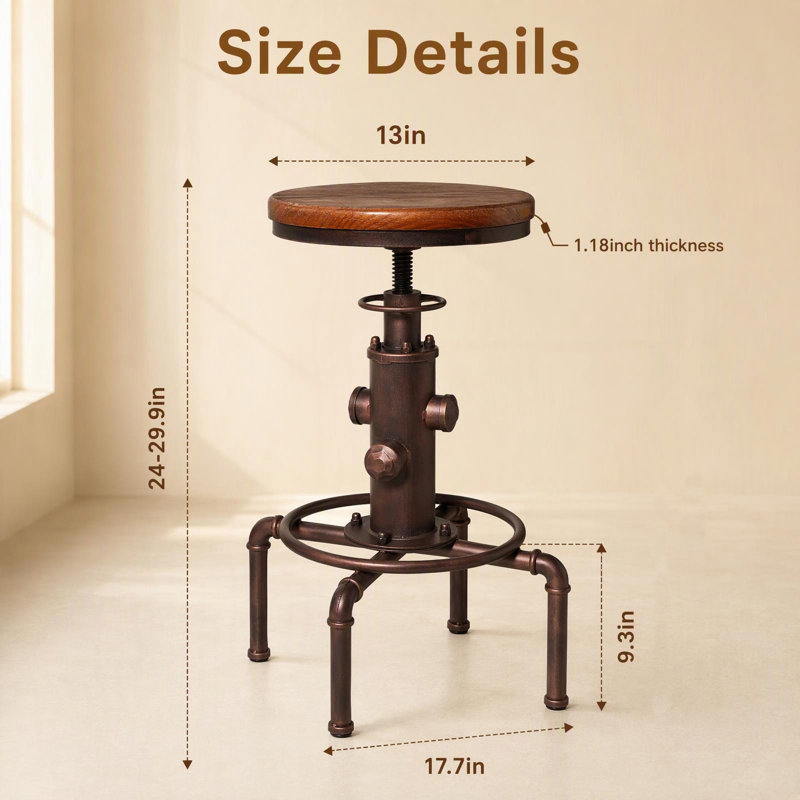 Tabouret de bar Dicot, Brun / cuivre antique, 2
