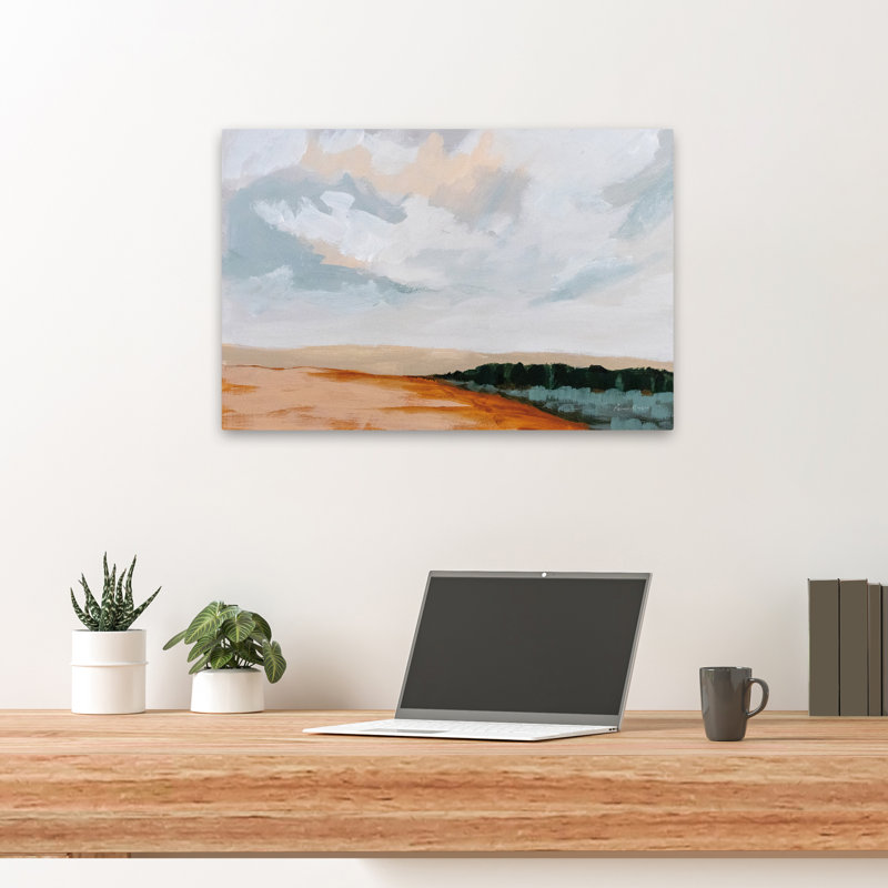 Treeline - bleu, brun, nuages, crème, H 24 po x l 16 po