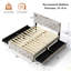 Base de lit tapissier avec rangement à 4 tiroirs et éclairage DEL, sans sommier tapissier-376176949