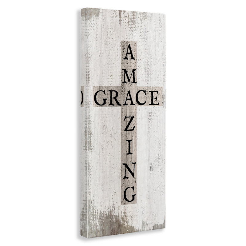 «Amazing Grace Rustic Cross» par Daphne Polselli - impression d'art graphique, H 40 po x l 17 po