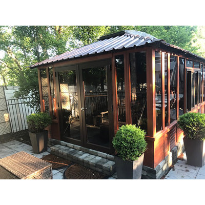 Brentwood 20.5 Ft. W x 11.5 FT. D Solid and Manufactured Wood Patio Gazebo