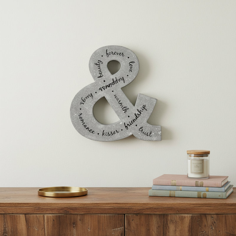 20" X 18" Black And Gray Galvanized Metal Ampersand Hanging Wall Decor