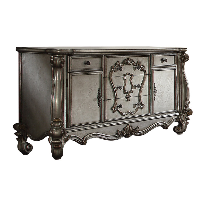 Farmhouse Antique Platinum Dresser with Dovetail Drawers
