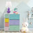 Sorbus Dresser with 7 Drawers - Storage Chest Organizer with Steel Frame, Wood Top, Handles, Fabric Bins, Pastel-61396316