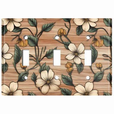 Copper Rust Patina Teal Print 3 - Gang Toggle Light Switch Standard Wall Plate