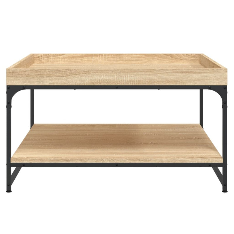 Eichorn Four Leg Coffee Table with Storage, Grey Sonoma, 45cm H x 80cm L x 80cm W