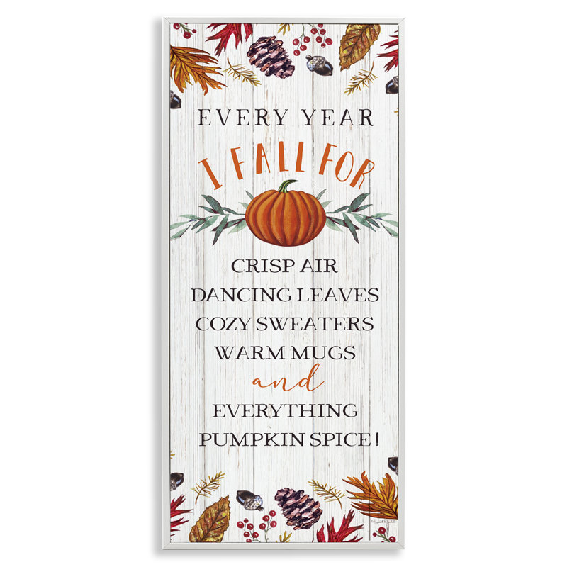 «Every Year Favorite Fall Things», estampe numérique, conception par Elizabeth Tyndall, H 30 po x l 13 po