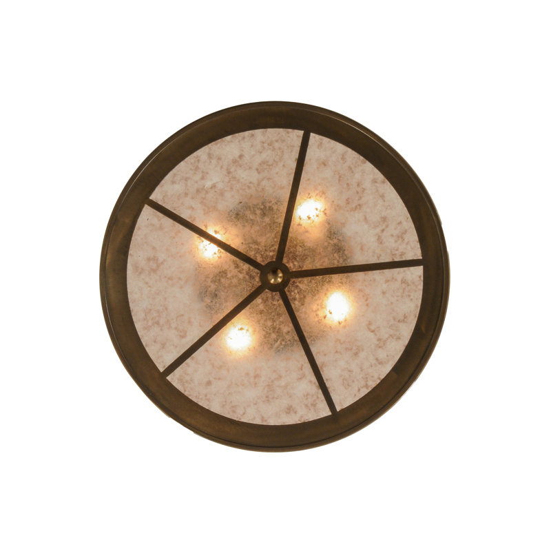 Rustic Lodge 4 - Light Flush Mount, Antique Copper, Antique Copper/Silver