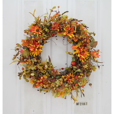 Handcrafted Faux Mixed Assortment Foam 24'' Wreath