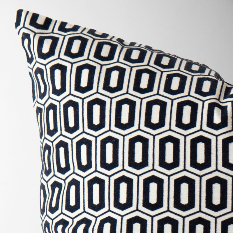  100% Cotton Lumbar Rectangular Pillow Cover, Navy