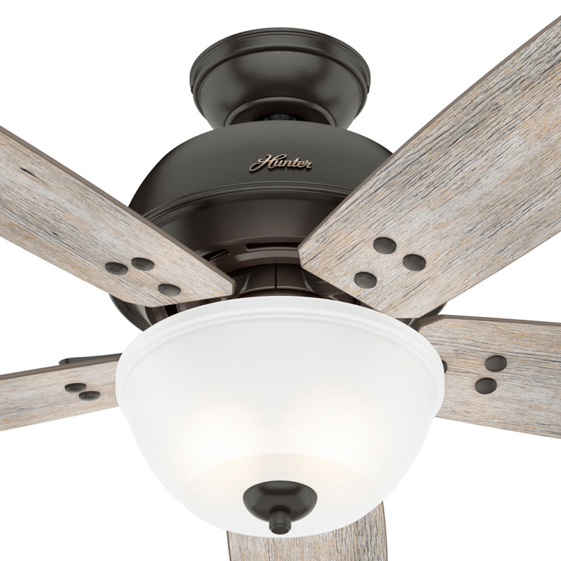 52" Bronze Reversible Blade Ceiling Fan with LED Light and Remote