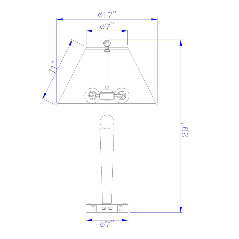 Moises Metal USB Table Lamp