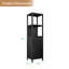 Armoire de rangement en bambou, organisateur de salle de bain et de salon autoportant avec porte et tablettes, grande capacité, peu encombrant, assemblage facile-546999387