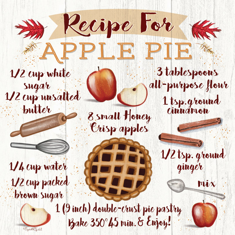 Recette de tarte aux pommes par Elizabeth Tyndall, H 20 po x l 20 po