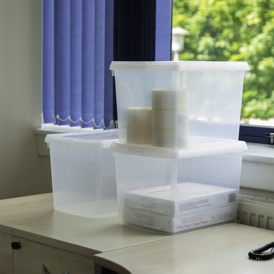 Wham 21L Clear Rectangular Storage Box with Lid 3 Pack - Image 4