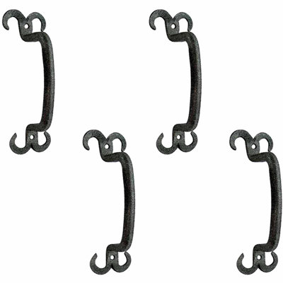 Cabinet Drawer Handle Horn Wrought Iron 3 1/2" Center to Center Arch Pull