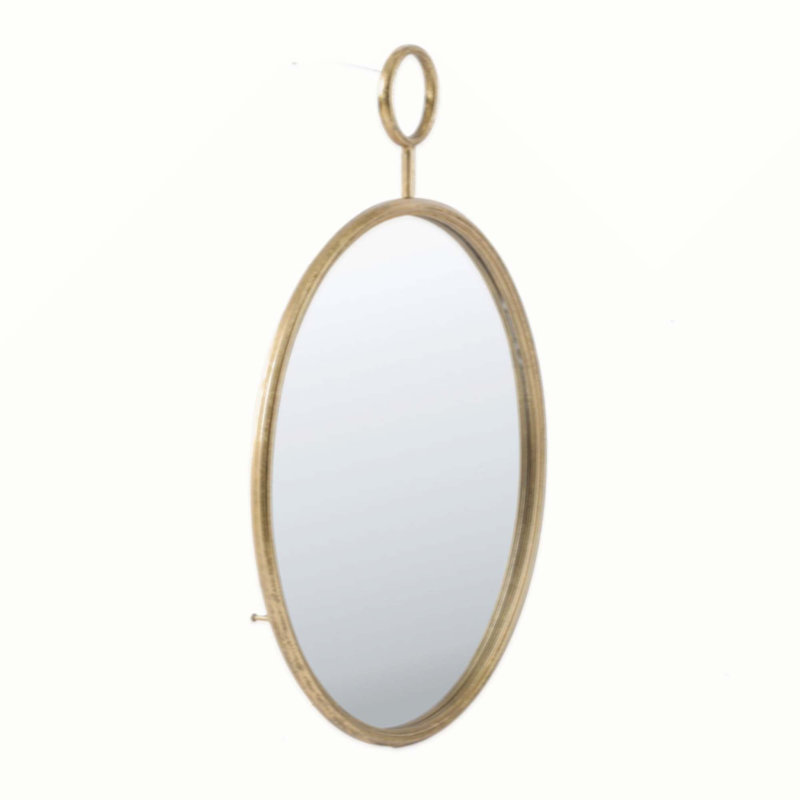 Miroir rond en fer Mankilef, 28,3 po x 22,4 po
