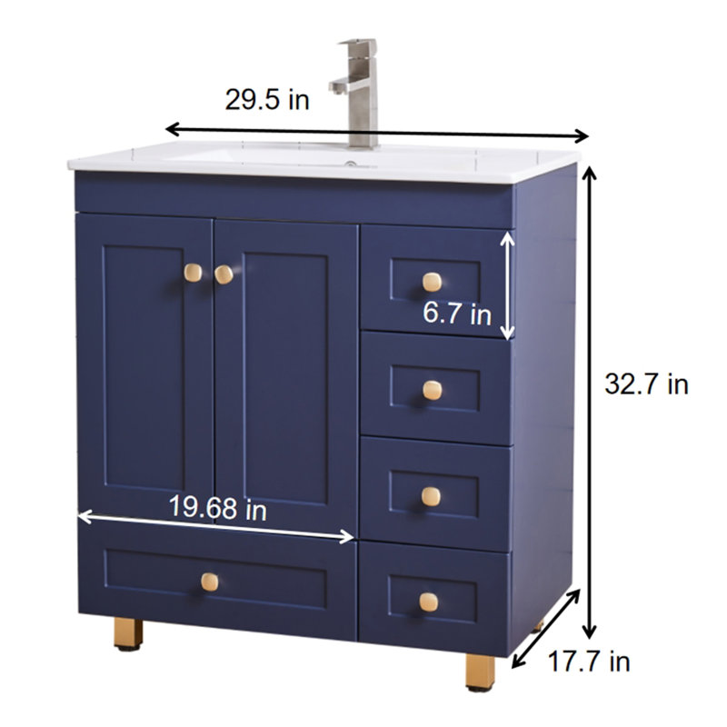 Modern Blue 30" Single Bathroom Vanity Set