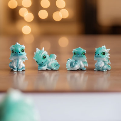 4-PC Set 2.75"H Mini Dragon Set Figurine