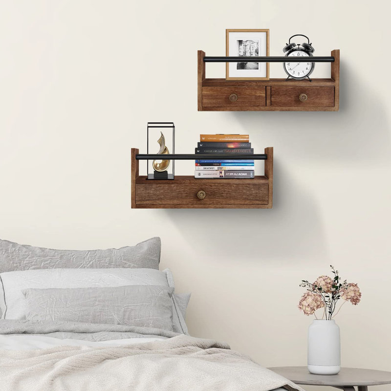 2 Piece Accent Shelf, Brown