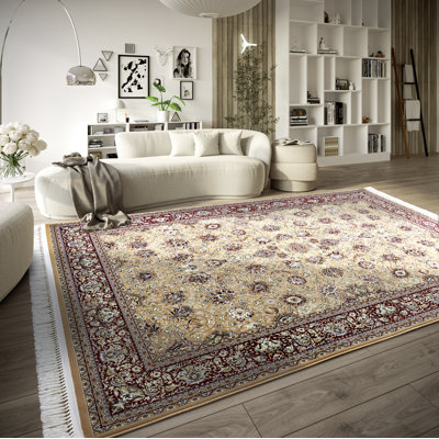 Kollektion 1870 Machine Woven Beige/Red Indoor Rug