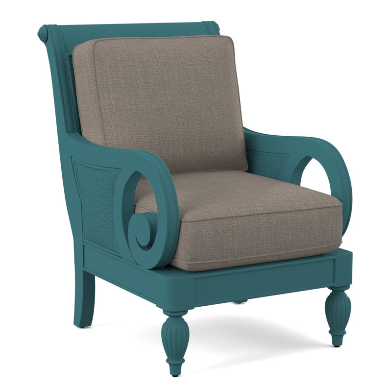 Grand View 71.12Cm Wide Armchair, Black Finish, Stone Crypton Performance; 0884-83