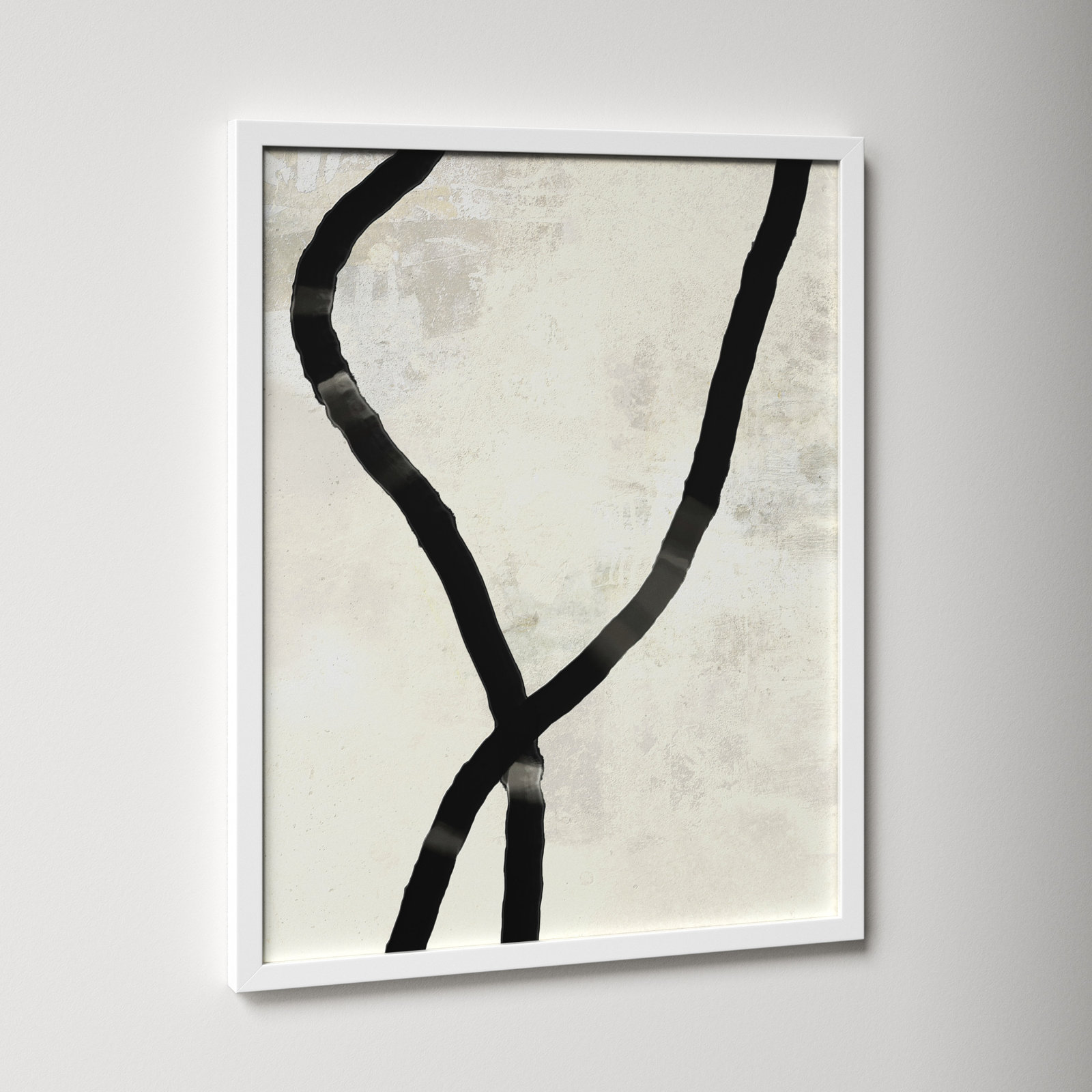Black Rope 5 by Jacques Pilon, White, 30" H x 24" W x 1.25" D