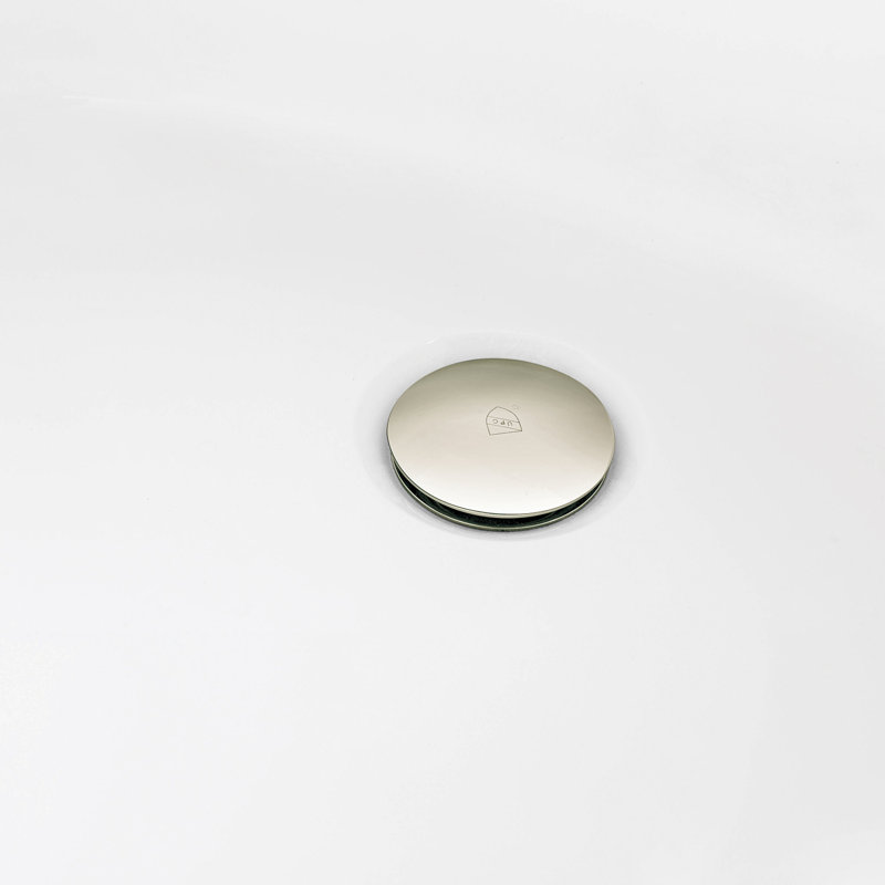 Kingston Brass Aqua Eden 59-Inch Acrylic Oval Double Ended Freestanding Tub With Drain, Polished Nickel