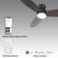 Ventilateur de plafond intelligent de 52 pouces avec moteur à courant continu, lumière DEL et télécommande-322009519-512007610